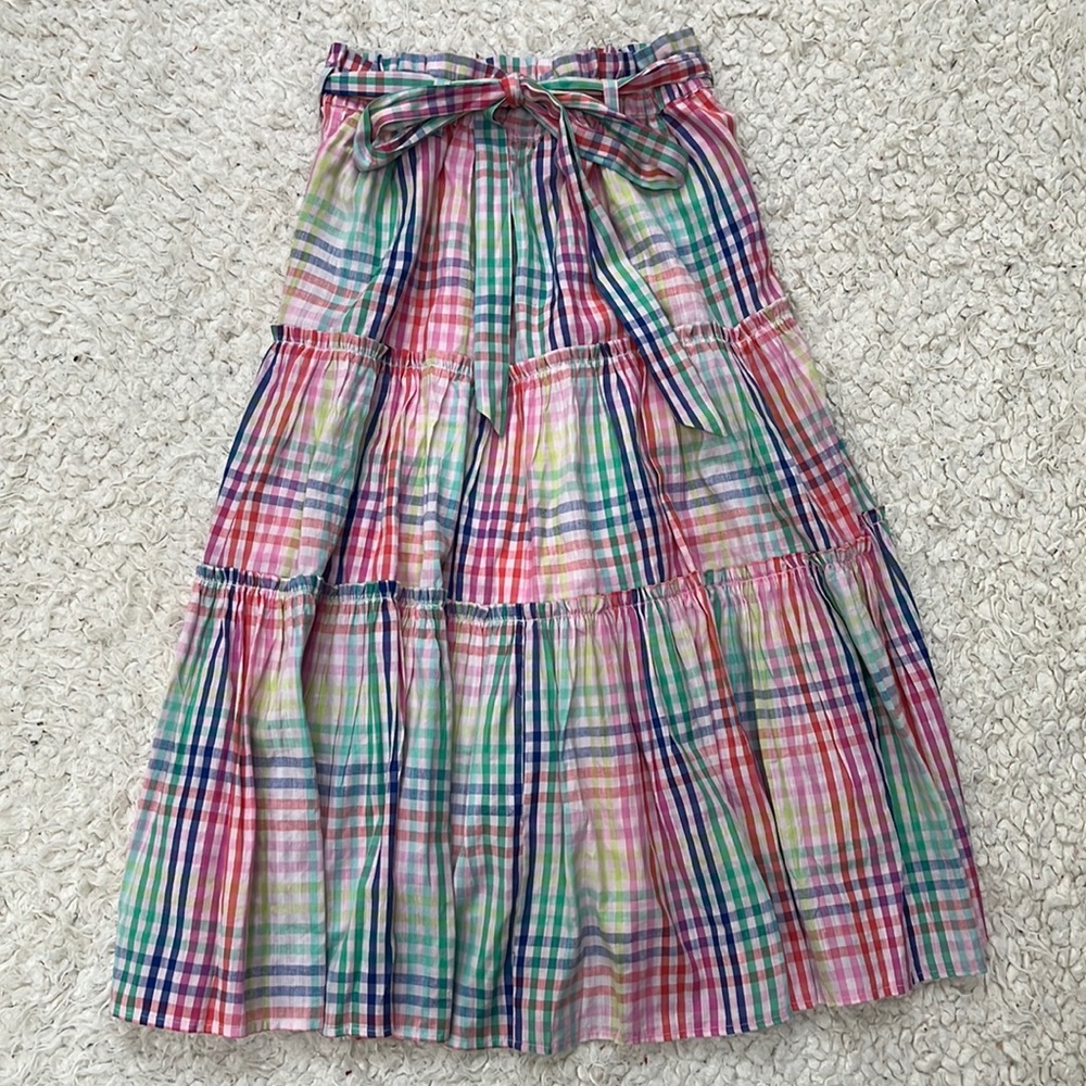 The O’Dells x oh joy Ruby skirt rainbow picnic plaid maxi